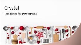  Presentation with cutlery food - Beautiful slide set featuring specialty food - christmas decoration of old red backdrop and a white colored foreground