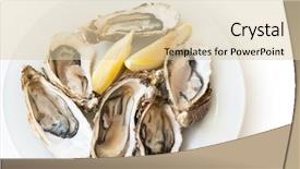  Presentation with oyster mushrooms fresh mushrooms - Colorful slide deck enhanced with specialty food - fresh oysters raw fresh oysters backdrop and a lemonade colored foreground
