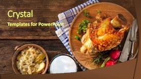  Presentation with oktoberfest menu - Beautiful slide set featuring specialty food - pork knuckle with beer backdrop and a tawny brown colored foreground