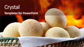  Presentation with starch - PPT theme with brazilian cheese bread pao de background and a wine colored foreground
