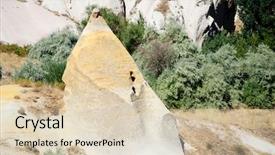  Presentation with cappadocia - Audience pleasing PPT theme consisting of speciel stone formation of cappadocia backdrop and a lemonade colored foreground