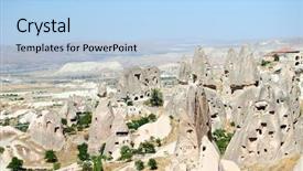  Presentation with cappadocia - Colorful PPT theme enhanced with speciel stone formation of cappadocia turkey backdrop and a light blue colored foreground