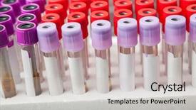  Presentation with specimen - Beautiful slide set featuring specimen collection - rack of test tubes backdrop and a light gray colored foreground