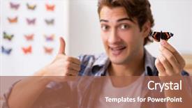  Presentation with student - Slide deck consisting of specimen collection - student entomologist studying new species background and a red colored foreground