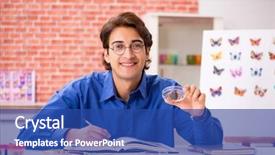  Presentation with familly a new born - Presentation theme featuring specimen collection - student entomologist studying new species background and a ocean colored foreground