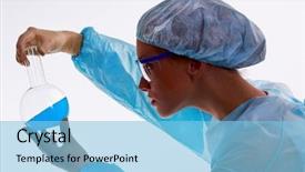  Presentation with specimen - Colorful slides enhanced with specimen isolated against white background backdrop and a light blue colored foreground