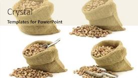  Presentation with beans - Audience pleasing PPT layouts consisting of speckled-beans-in-a-burlap backdrop and a lemonade colored foreground