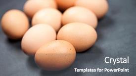  Presentation with organic - Colorful theme enhanced with speckles - farm fresh organic chicken eggs backdrop and a  colored foreground
