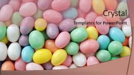  Presentation with jelly bean - Amazing PPT theme having speckles - jelly bean background close-up backdrop and a coral colored foreground