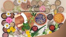 Presentation with crystal natural flower - Slides enhanced with speckles - natural flower and herb selection background and a coral colored foreground