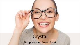  Presentation with vision - Cool new presentation theme with specs - happiness health and vision concept backdrop and a coral colored foreground