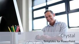  Presentation with pen - PPT layouts consisting of spectacle-and-pen-holder background and a lemonade colored foreground