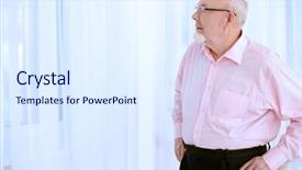  Presentation with happy retirement - PPT theme consisting of spectacles care homes older - happy smiling old man having background and a  colored foreground