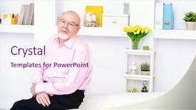  Presentation with happy retirement - Colorful PPT layouts enhanced with spectacles care homes older - happy smiling old man having backdrop and a  colored foreground