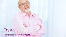  Presentation with happy retirement - Audience pleasing PPT theme consisting of spectacles care homes older - happy smiling old man having backdrop and a  colored foreground