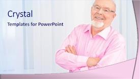  Presentation with happy retirement - Cool new presentation theme with spectacles care homes older - happy smiling old man having backdrop and a  colored foreground