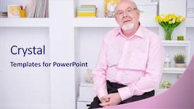  Presentation with old man - Cool new slides with spectacles care homes older - happy smiling old man having backdrop and a  colored foreground