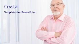  Presentation with happy retirement - Amazing slide deck having spectacles care homes older - happy smiling old man having backdrop and a  colored foreground