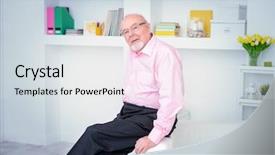  Presentation with happy retirement - Amazing slide set having spectacles care homes older - happy smiling old man having backdrop and a  colored foreground