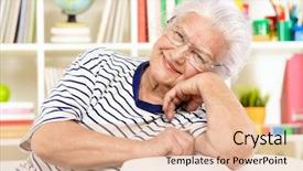  Presentation with home - Audience pleasing slide deck consisting of spectacles care homes older - smiling senior woman sitting backdrop and a lemonade colored foreground