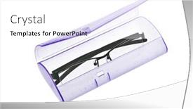  Presentation with case - Presentation design with spectacles-in-clear-plastic-case background and a white colored foreground