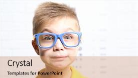  Presentation with test - Beautiful slides featuring spectacles on ophthalmic test chart backdrop and a  colored foreground