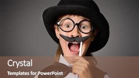  Presentation with hat - Slides having spectacles plays with false mustache background and a violet colored foreground