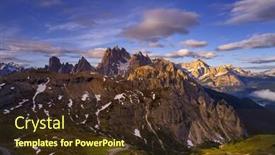  Presentation with spectacular - Cool new theme with spectacular-aerial-panoramic-view backdrop and a tawny brown colored foreground