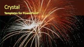  Presentation with spectacular - Presentation design with spectacular fireworks against a black night sky background and a tawny brown colored foreground