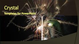  Presentation with spectacular - Presentation design enhanced with spectacular fireworks against a black night sky background and a tawny brown colored foreground