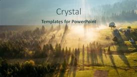  Presentation with earth eye - Presentation having spectacular-misty-landscape-with-sunbeams background and a  colored foreground