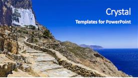  Presentation with spectacular - Cool new slides with spectacular monastery panagia hozovitissa backdrop and a cobalt blue colored foreground