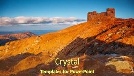  Presentation with hiking mountain - Slide deck having spectacular-mountain-landscape background and a tawny brown colored foreground