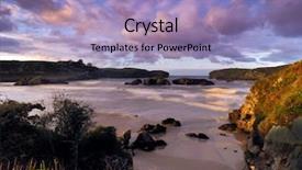  Presentation with spectacular - Slide deck with spectacular rock formations and beaches background and a light blue colored foreground