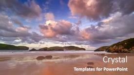  Presentation with spectacular - Presentation design consisting of spectacular-rock-formations-and-beaches background and a coral colored foreground