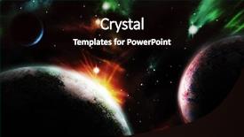  Presentation with cosmos - Presentation having spectacular scene of three planets background and a black colored foreground