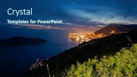 Presentation with dalmatia - Theme featuring spectacular-scenery-of-the-night background and a ocean colored foreground