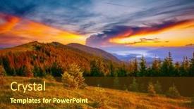  Presentation with spectacular - Amazing slide set having spectacular-summer-sunset-scene backdrop and a tawny brown colored foreground