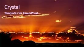  Presentation with spectacular - Colorful presentation enhanced with spectacular sunset behind clouds backdrop and a tawny brown colored foreground