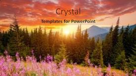  Presentation with spectacular - Theme consisting of spectacular-sunset-in-the-valley background and a coral colored foreground