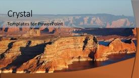  Presentation with spectacular - PPT theme with spectacular sunset lake powell lit background and a light blue colored foreground