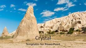  Presentation with caves - Amazing presentation design having spectacular teeth-like rock formation backdrop and a coral colored foreground