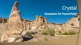  Presentation with caves - Presentation theme having spectacular teeth-like rock formation background and a ocean colored foreground
