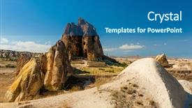  Presentation with cappadocia - Audience pleasing slides consisting of spectacular teeth-like rock formation backdrop and a ocean colored foreground