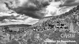  Presentation with spectacular - Slide deck with spectacular-teeth-like-rock-formation background and a gray colored foreground