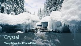  Presentation with spectacular - Amazing PPT theme having spectacular-view-of-frozen-stones backdrop and a ocean colored foreground