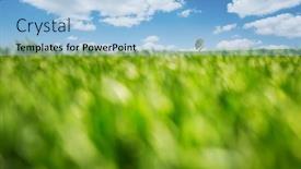  Presentation with earth land - Presentation featuring spectacular-view-of-green-rural background and a light blue colored foreground
