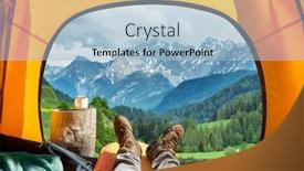  Presentation with spectacular - Colorful presentation theme enhanced with spectacular-view-of-nature backdrop and a light blue colored foreground