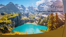  Presentation with spectacular - Beautiful theme featuring spectacular-view-of-the-lake backdrop and a light blue colored foreground