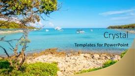  Presentation with spectacular - PPT layouts having spectacular-view-of-the-tropical background and a light blue colored foreground